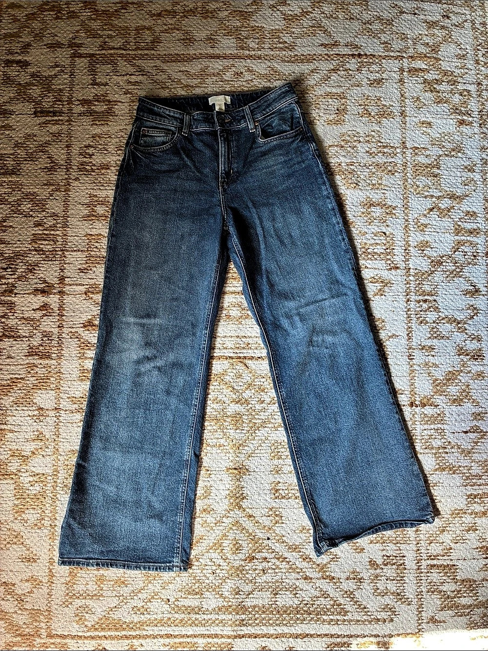H&M Wide High Jeans Wide Leg Blue US 10 fits like 8